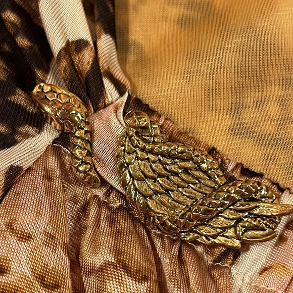 💎 Roberto Cavalli Class Midi Leopard & Floral Print Dress 48/14 large/xl EUC - Picture 12 of 15